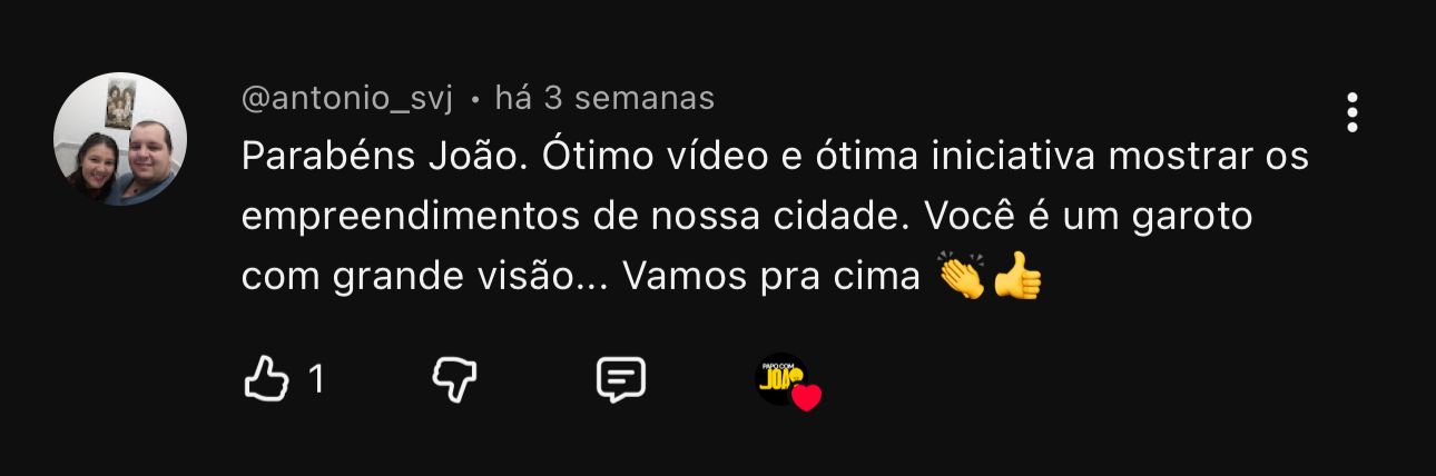 Comentário de @antonio_svj