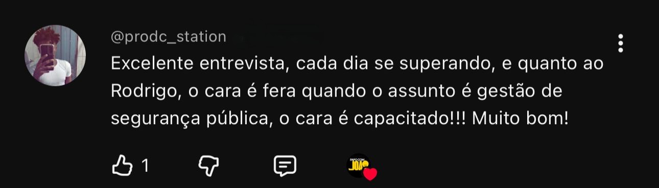 Comentário de @prodc_station